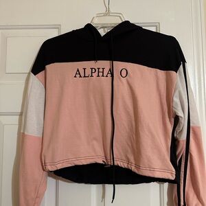 Alpha omicron pi crop top hoodie